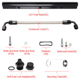 Billet Fuel Rail Kit for LS LS1 LS2 LS3 LS6 Intake Manifold +Hardware